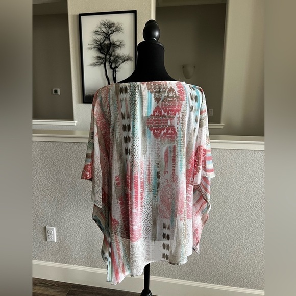 Chico’s ASYMMETRICAL PONCHO BLOUSE - SMALL/MEDIUM - Picture 5 of 7